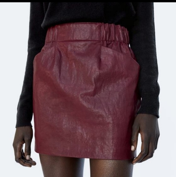 𝅺ZARA Faux Leather Mini Skirt - Picture 2 of 12
